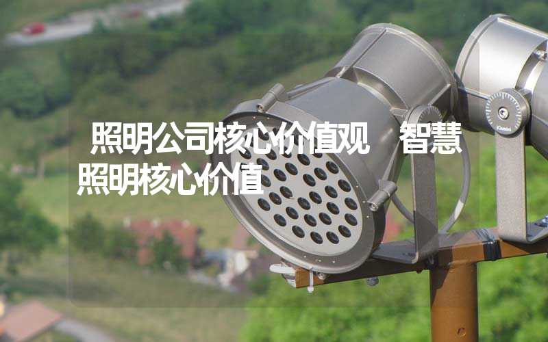 照明公司核心价值观 智慧照明核心价值